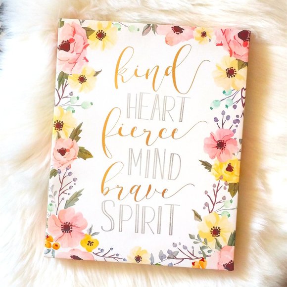 Kind Heart Fierce Mind Brave Spirit Canvas - Picture 1 of 4